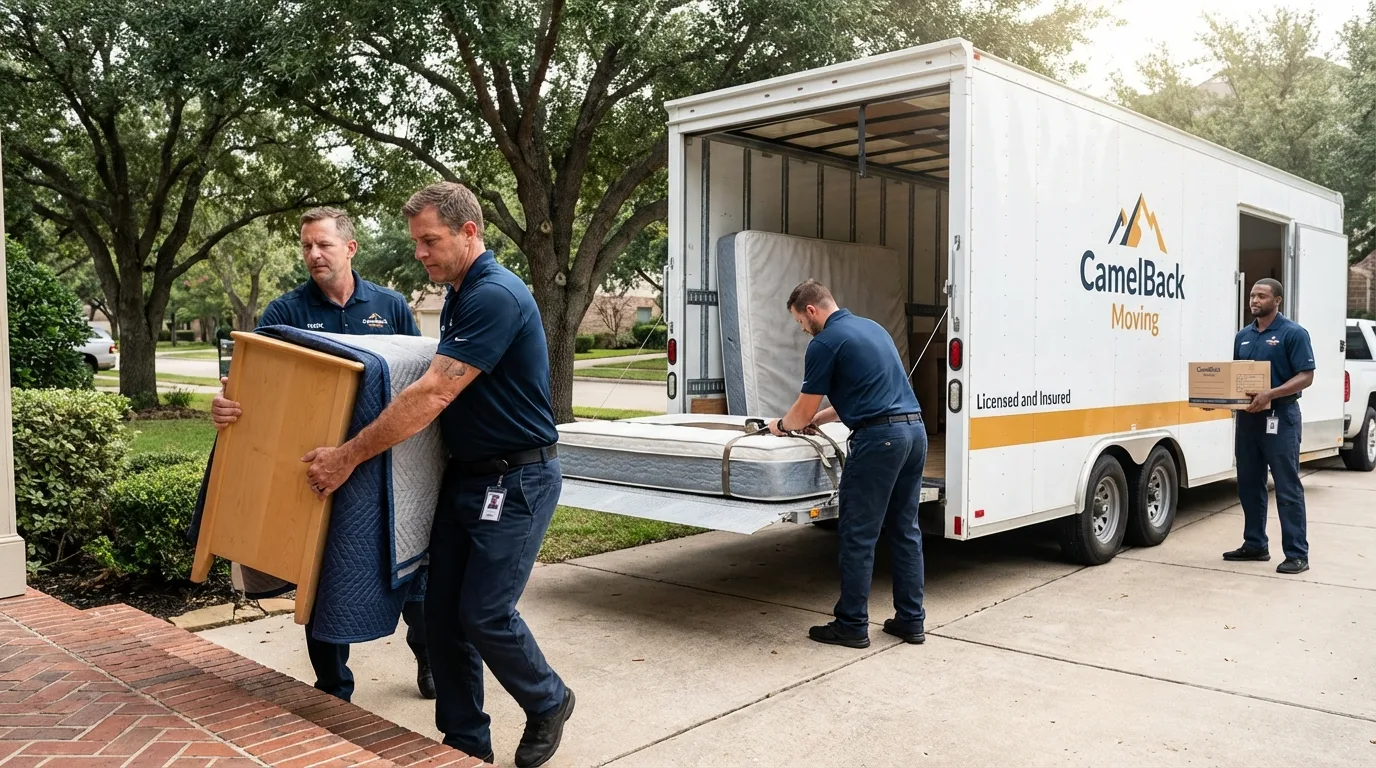 Crew loading residential truck for cross-state move from Palouse, WA